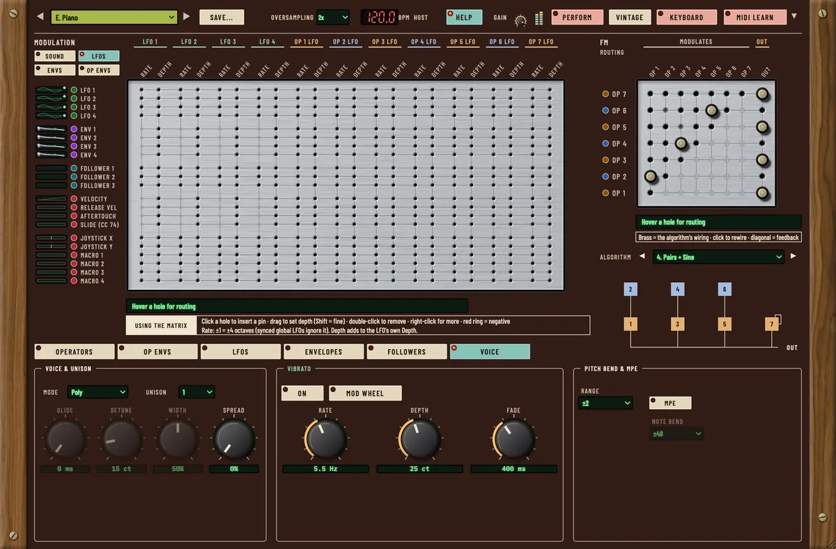 Mellt FM-1, Modulation board, LFOs page view