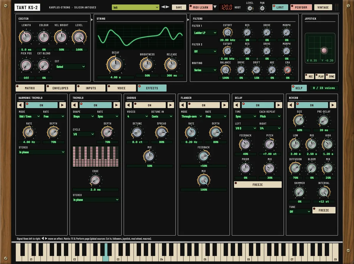 Tant KS-2, EFFECTS view