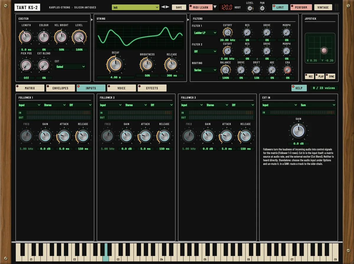 Tant KS-2, INPUTS view