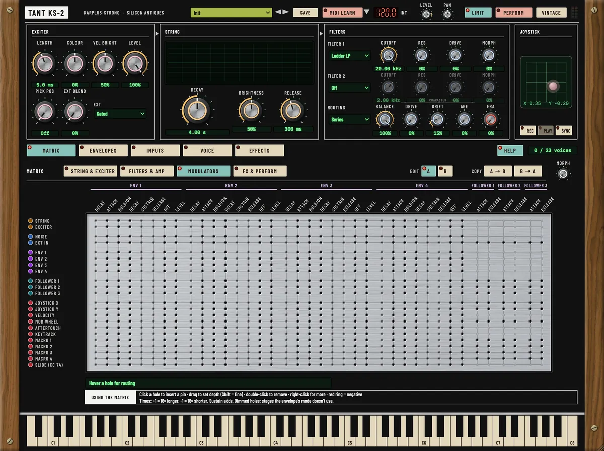 Tant KS-2, Matrix, MODULATORS page view