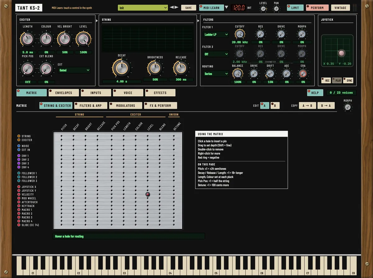 Tant KS-2, MIDI Learn view